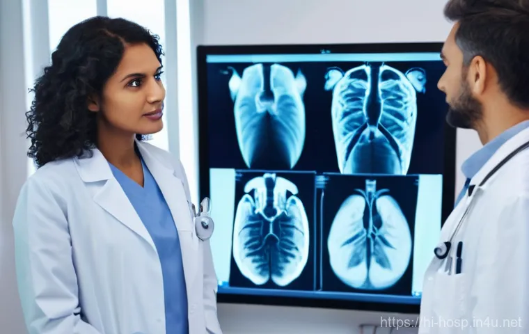 폐기능 검사 장비의 최신 기술 - **Prompt 1: AI-Powered X-ray Diagnosis in a Modern Clinic**
    "A clean, brightly lit, modern clini...