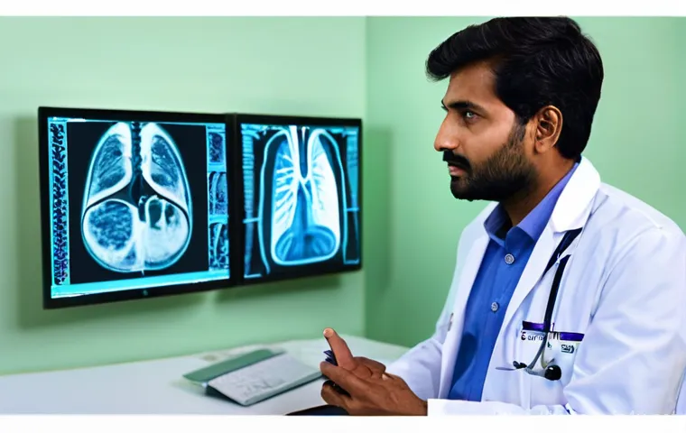 폐기능 검사 장비의 최신 기술 - **Prompt 2: Home Monitoring with a Portable Lung Device**
    "A cozy, well-lit living room in a con...