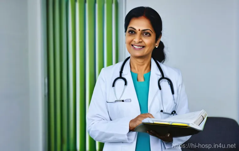 대장내시경 시 장정결제 복용법 - **Prompt:** A serene and mature Indian woman, approximately 45-55 years old, with a calm and confide...